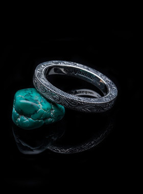 Antidote BuyersClub Engraved Flat Ring 日产950银唐草立体戒指