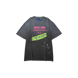 LIBERAIDERS FADED PUNK LOGO TEE 做旧破坏 短袖