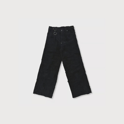 Minus Twist Seam Lot BORO CRUST(NOIR) 日产 廓形 提花面料长裤