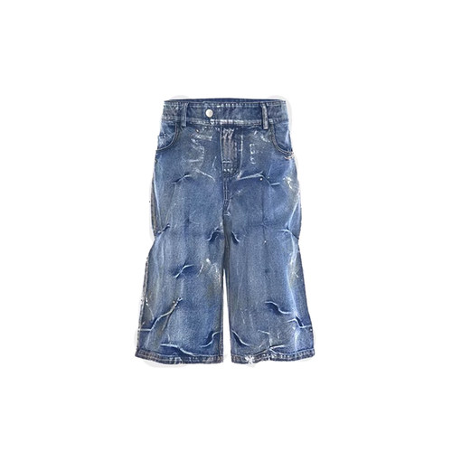 Emotional world Pierced Cropped Jeans 立体转印 金属钉短裤