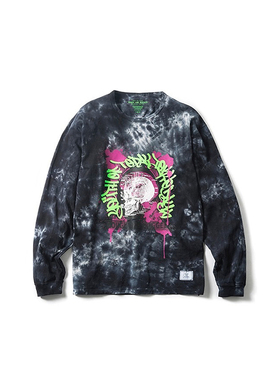 ［5折］ROUGH AND RUGGED SHIBORI LS宽松圆领套头扎染长袖T恤