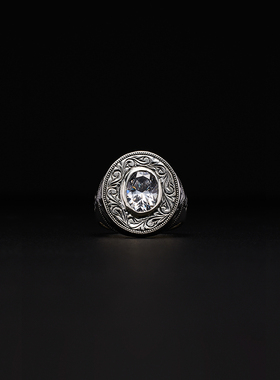 Antidote银唐草圆宝石戒指