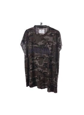 Emotional world Textured Cut-Off T-Shirt 迷彩人造丝混纺无袖T