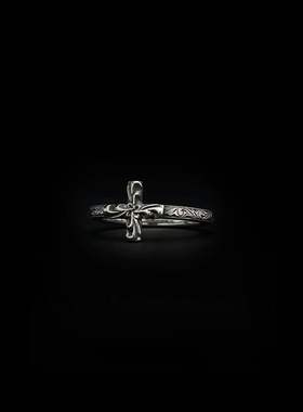 AntidoteBuyersClub Engraved Tiny Cross Ring 950银 小十字戒指