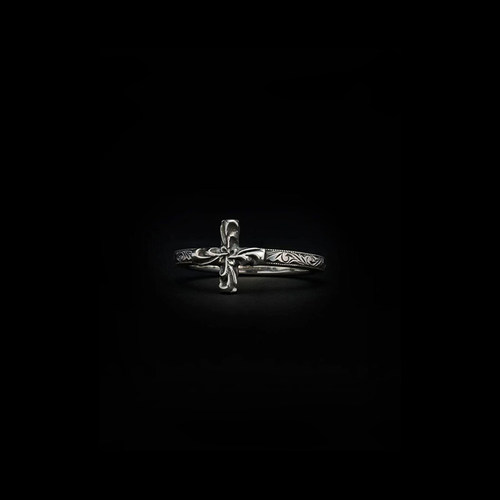 AntidoteBuyersClub Engraved Tiny Cross Ring 950银 小十字戒指