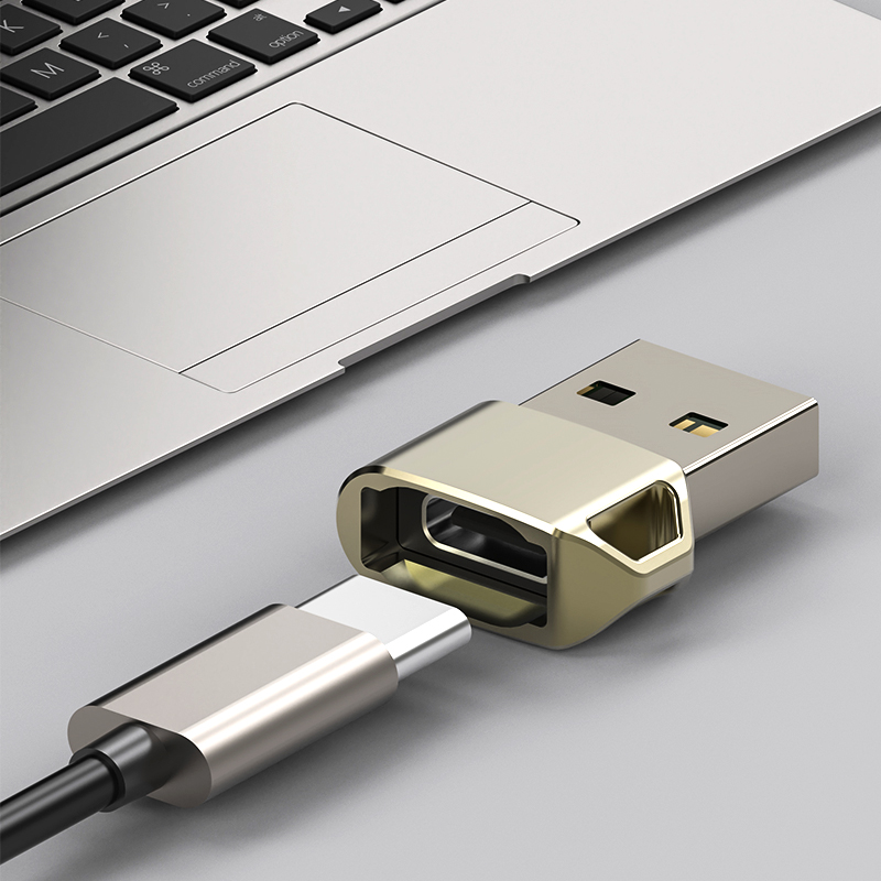 USB公转换TypeC母充电转接头