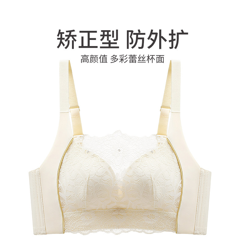 舒适无钢圈抹胸防走光文胸性感蕾丝内衣女收副乳上托防下垂胸罩薄