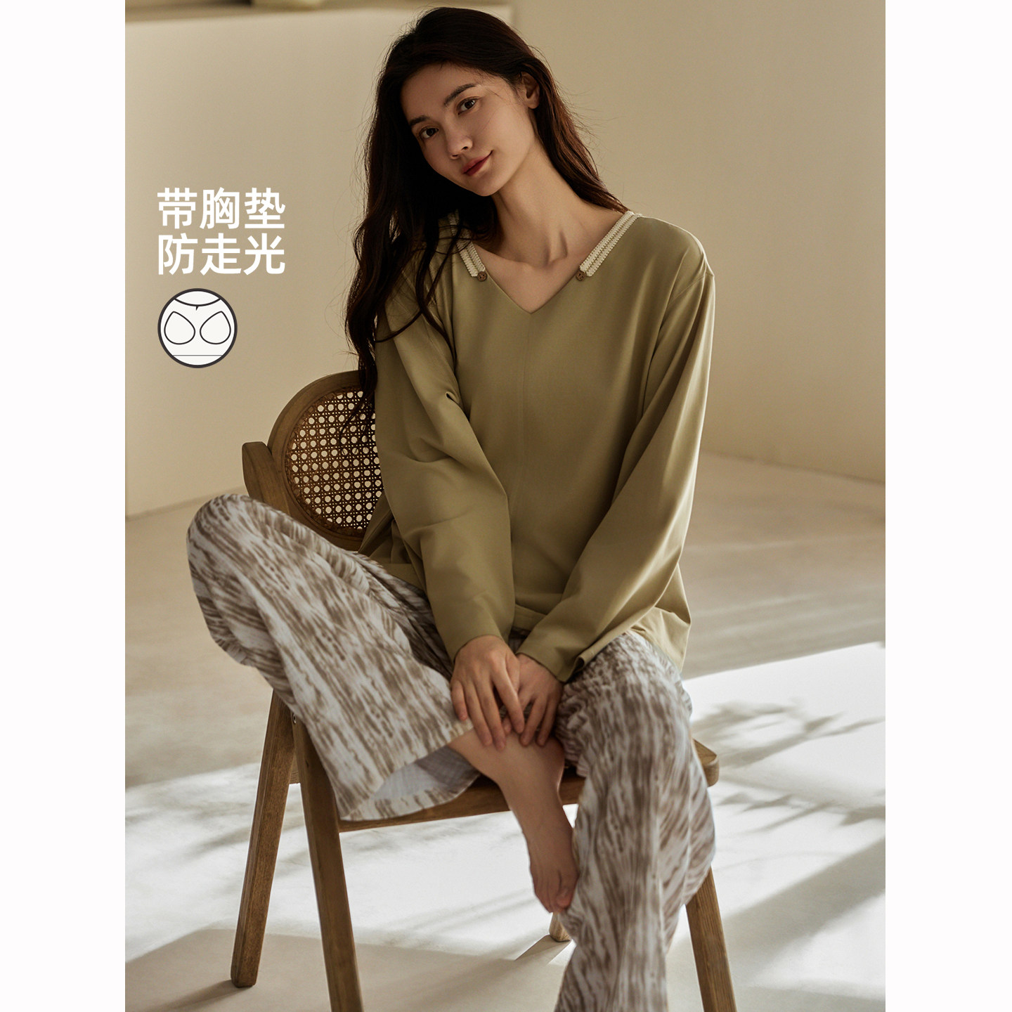 康汝雅春秋季拉架棉可外穿家居服