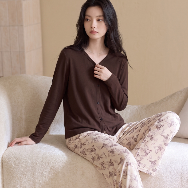 康汝雅秋季薄款长袖可外穿家居服