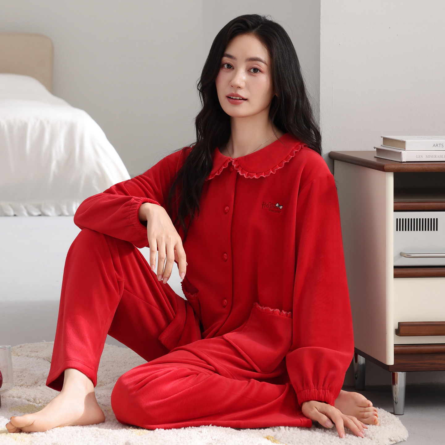 康汝雅冬季轻盈海岛绒保暖家居服