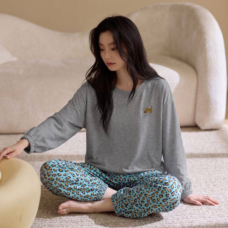 康汝雅秋季薄款长袖可外穿家居服