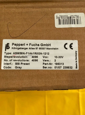 议价 P+F倍加福编码器ASM58N-F1AK1R0GN-1212旋转编码器控制器