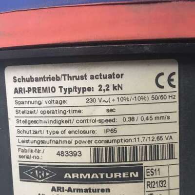 售前ARMATUREN ARI-PREMIO  TYPE：2.2KN