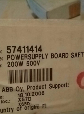 议价 ABB SAFT110POW 57411414 200W 500V 电源模组