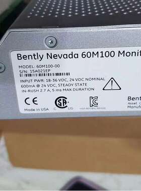 售前Bently Nevada 60M100 Monitor本特利控制器60M100-00