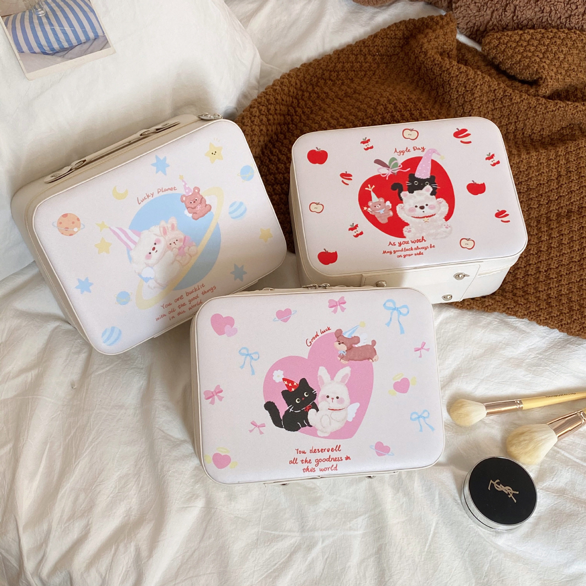 2025新款化妆包大容量高颜值化妆收纳包便携外出带镜子手提化妆箱,收纳整理,化妆包,淘宝优惠券,粉丝福利购,淘宝优惠卷