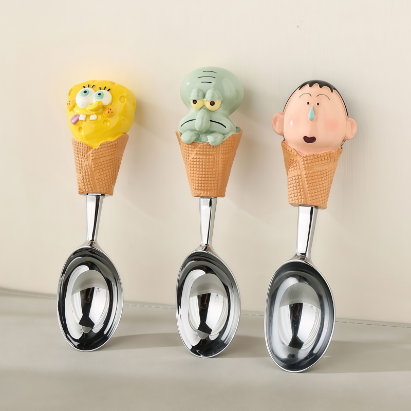 高颜值冰激凌勺子有钱螃蟹勺子可爱米奇头创意卡通可爱汤勺西瓜勺