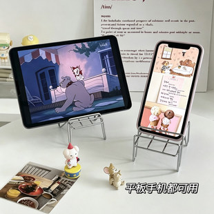 铁艺小椅子手机支架简约ins风金属ipad支撑架看电视神器桌面摆件