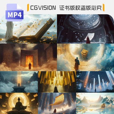 中国风诗词书法意境古代文人骚客修身养性禅意国学冥想ai视频素材