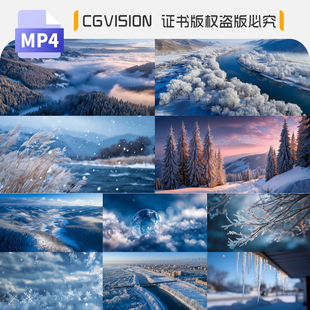 唯美冬天森林雪景雾凇下雪大雪小寒大寒东北方冬日暖阳4K视频素材