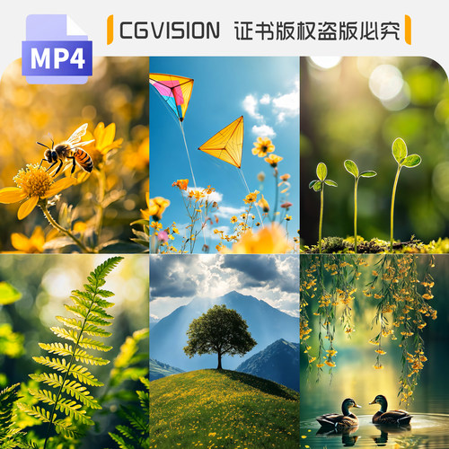 竖版竖屏春天春分阳光森林花朵唯美风景抖音直播间背景ai视频素材