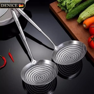 316L不锈钢漏勺家用厨房一体成型油炸捞面勺饺子过滤网勺