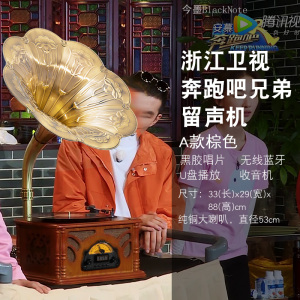 实木留声机复古台式唱片机
