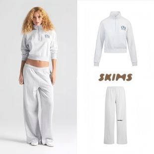 官方正品skims塑身衣复古美式套头LIGHTWEIGHT FLEECE卫衣直筒裤