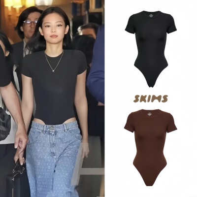 SKIMSJennie同款短袖连体T恤