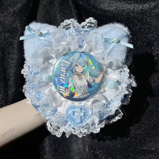 蕾丝猫吧唧托谷美配58-75mm谷子徽章谷子吧唧痛包diy材料手作成品