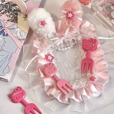 粉色兔耳蕾丝卡套三寸成品谷美