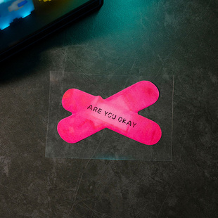 汽车贴纸潮流网红心碎创可贴心情补丁车身贴防水反光遮挡划痕贴纸