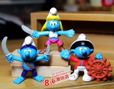 法国PEYO加勒比海盗蓝精灵公仔