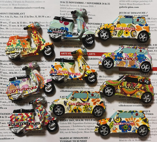 西班牙加那利群岛-兰萨罗特岛 创意彩画汽车/小绵羊款 树脂冰箱贴