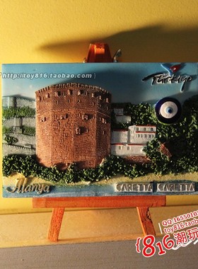 土耳其蓝眼睛地中海画架摆件壁画