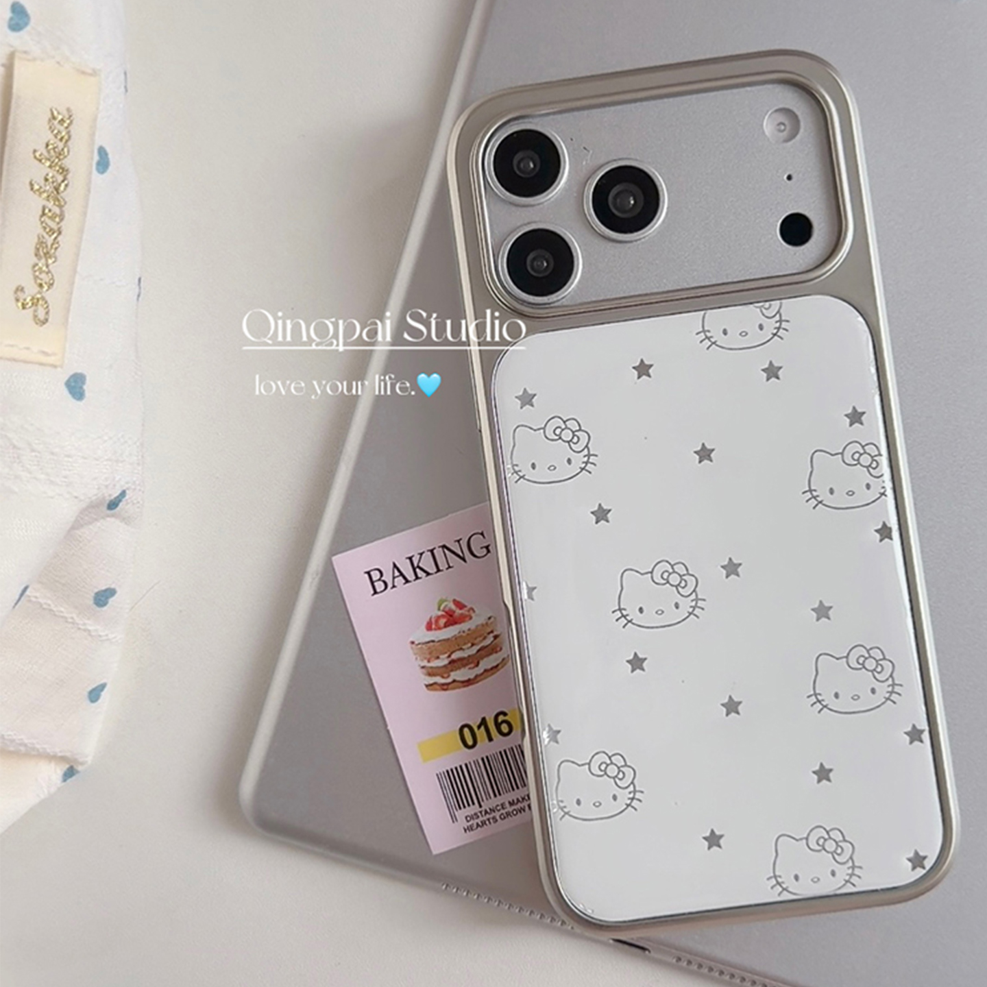 适用苹果手机壳ins星星可爱猫咪