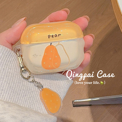 适用苹果耳机壳ins简约梨子