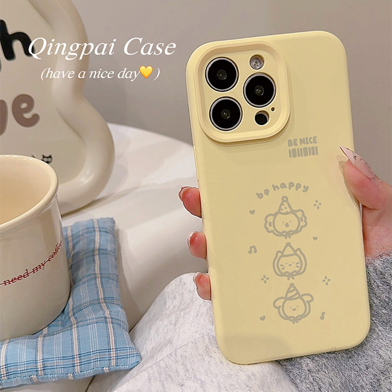 适用苹果手机壳液态硅胶带图案