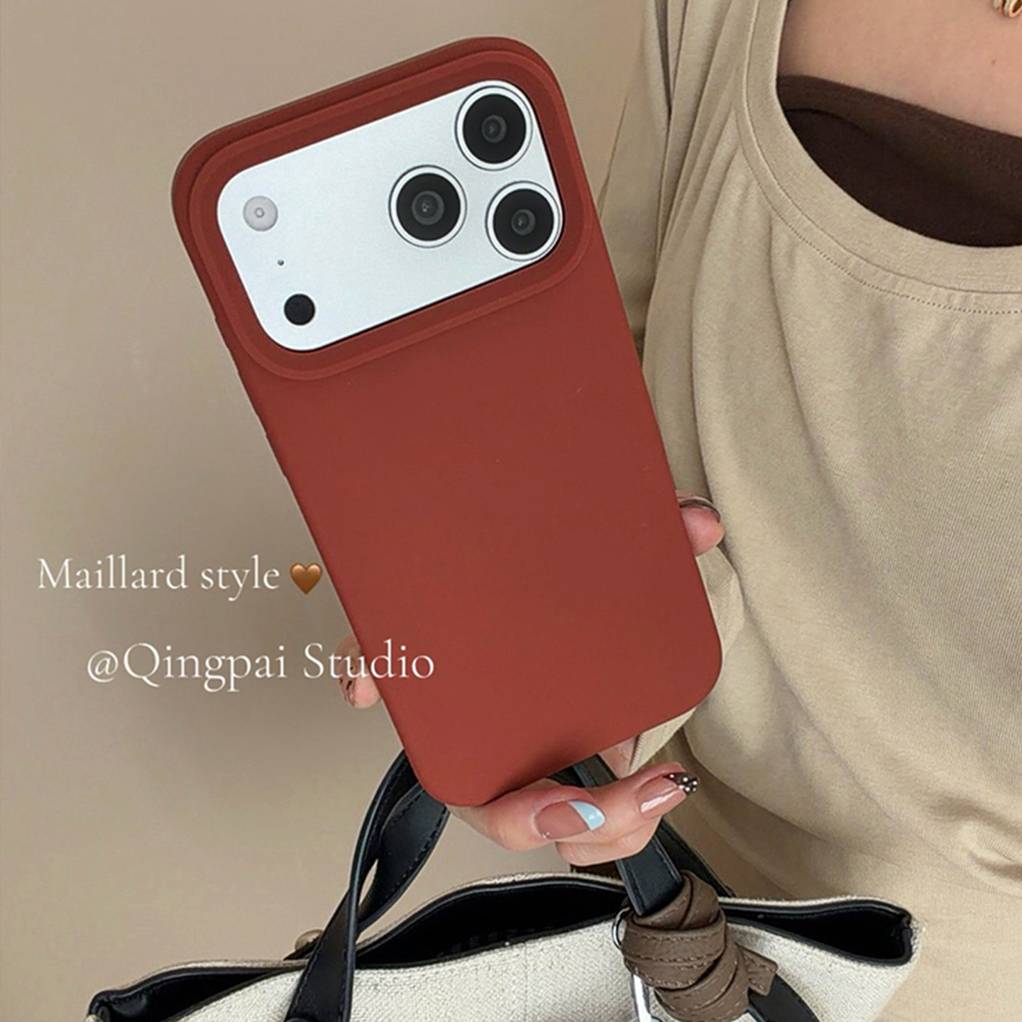 轻派秋冬栗子棕色液态硅胶适用苹果17promax手机壳iphone16pro新款15女款14美拉德系13简约复古全包12软壳11,3C数码配件,手机保护套/壳,淘宝优惠券,粉丝福利购,淘宝优惠卷