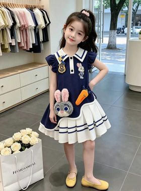 朱迪兔子警官女童连衣裙夏季儿童公主裙子宝宝衣服小女孩绝美夏装