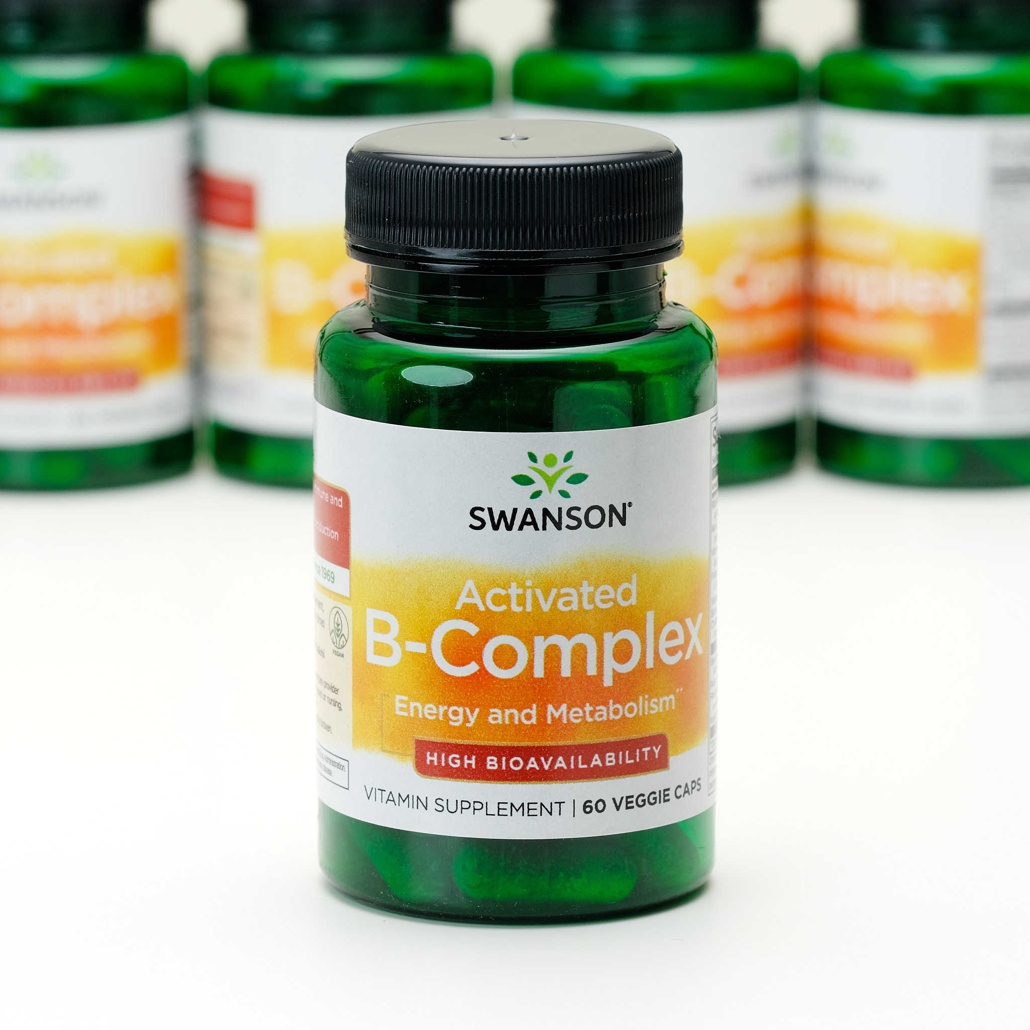 美国Swanson活性B族复合物60粒素食胶囊维生素B群健康代谢补能量