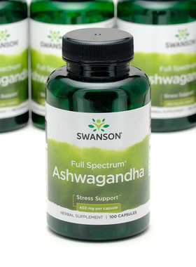 美国原装Swanson全谱南非醉茄Ashwagandha胶囊450mg*100粒