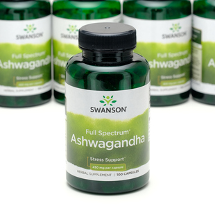 美国原装Swanson全谱南非醉茄Ashwagandha胶囊450mg*100粒