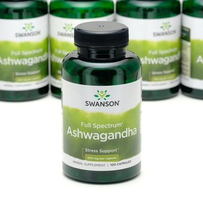 美国原装Swanson全谱南非醉茄Ashwagandha胶囊450mg*100粒