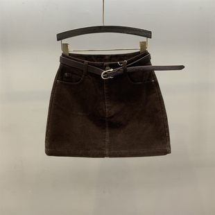 清仓断码 高腰显瘦防走光a字包臀短裙 灯芯绒半身裙女2026秋冬新款