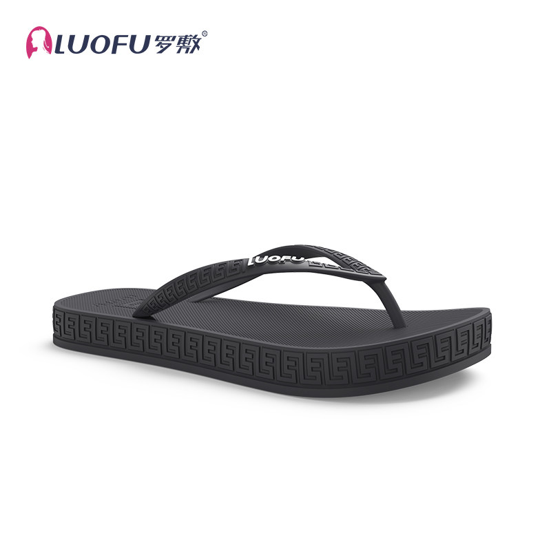 罗敷luofu人字拖女夏简约时尚百搭沙滩海边度假软底不磨脚凉拖鞋