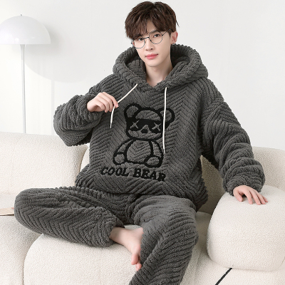 睡衣男款冬季珊瑚绒加厚家居服