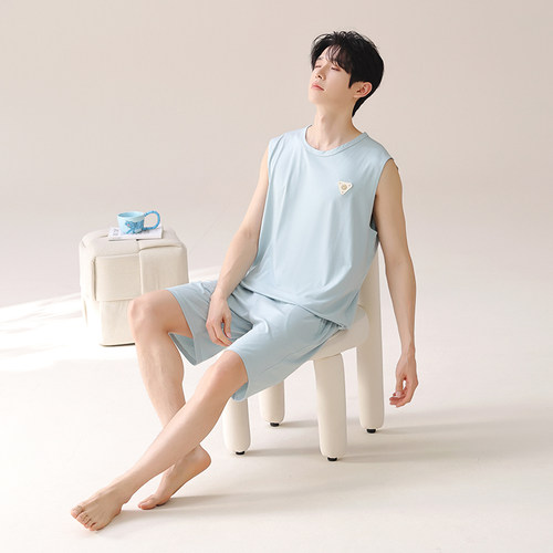 莫代尔男睡衣夏季2025新款背心
