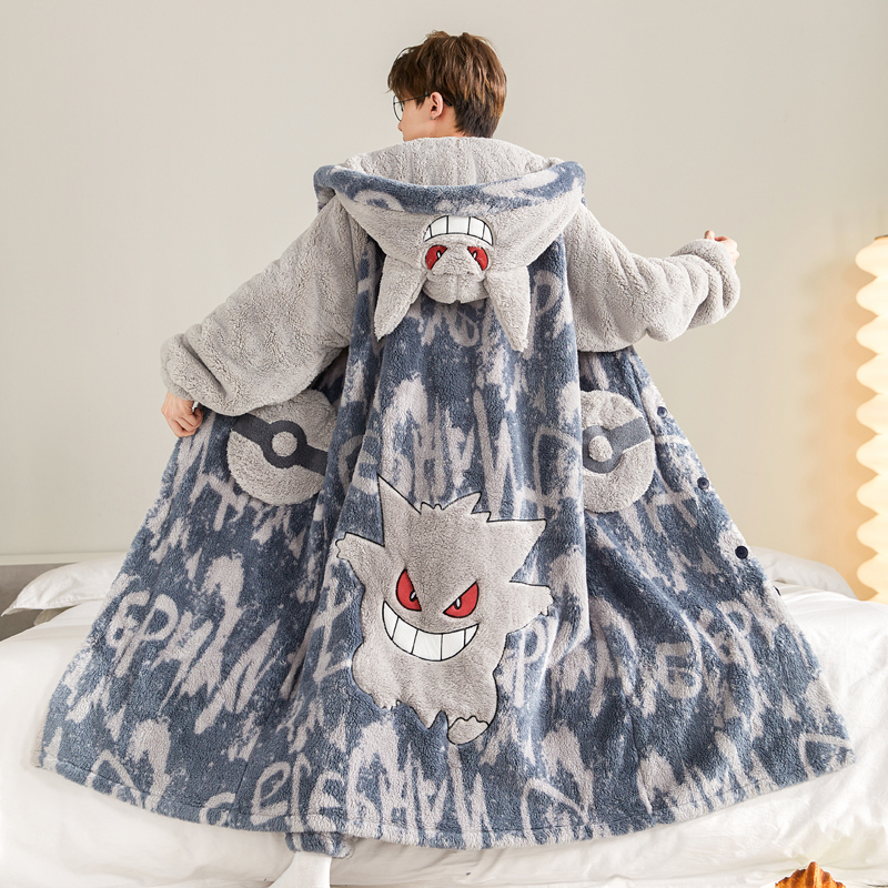 秋冬季睡袍男款珊瑚绒2025新款