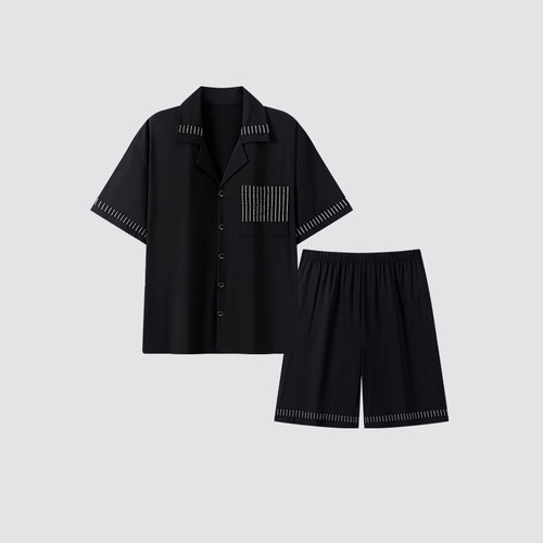 睡衣男款短袖纯棉家居服青少年